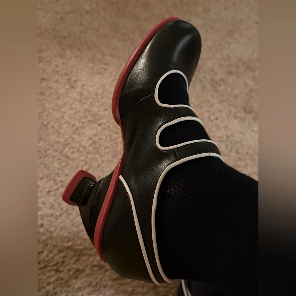 Liz Double Buckle Mary Jane Heel - Black and Pink - Picture 11 of 13